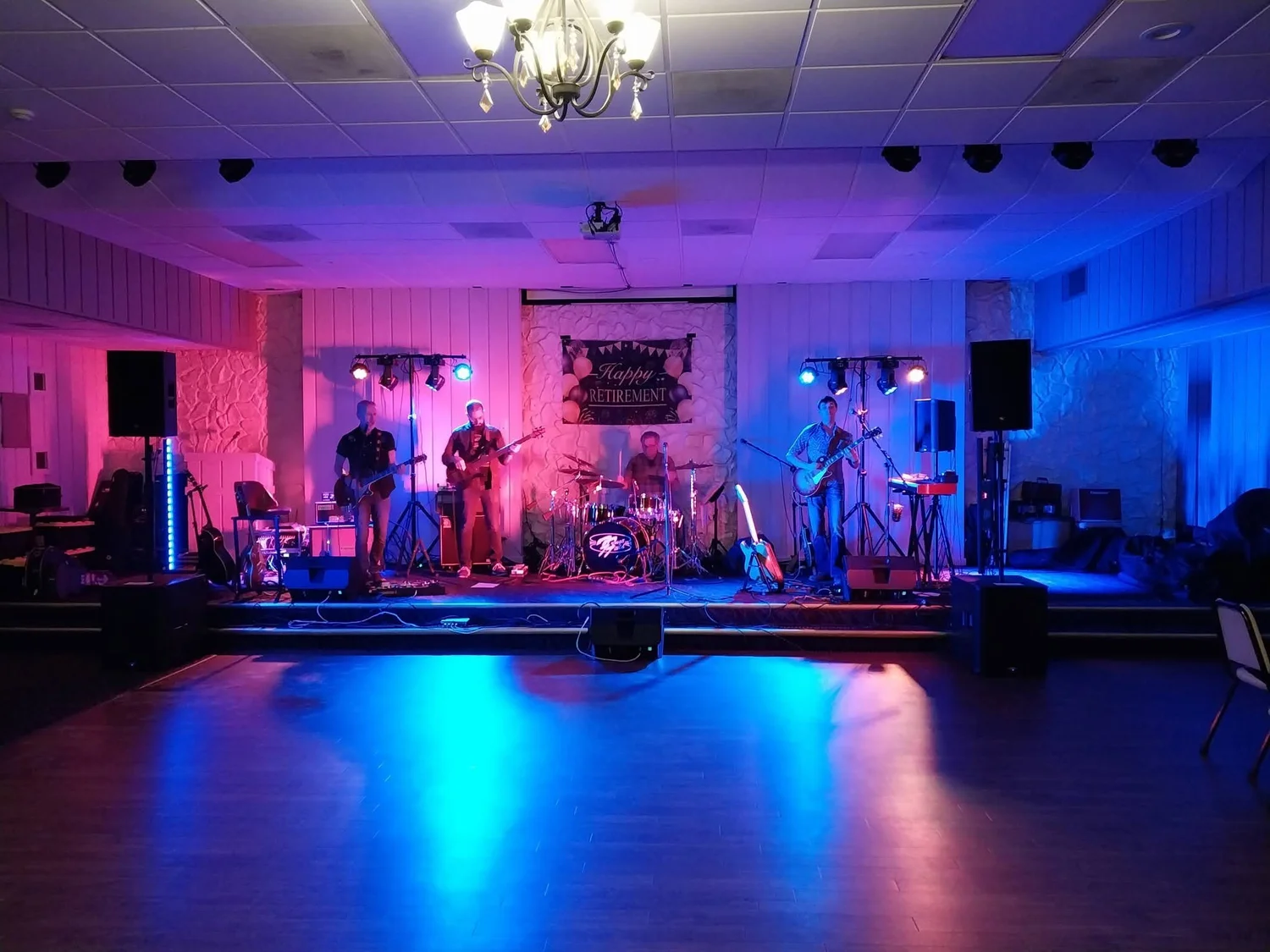 Sound and lighting setup